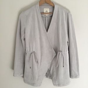 Thread and Supply Open Suede Feel Light Grey Jacket/Top is NWOT! Size Small